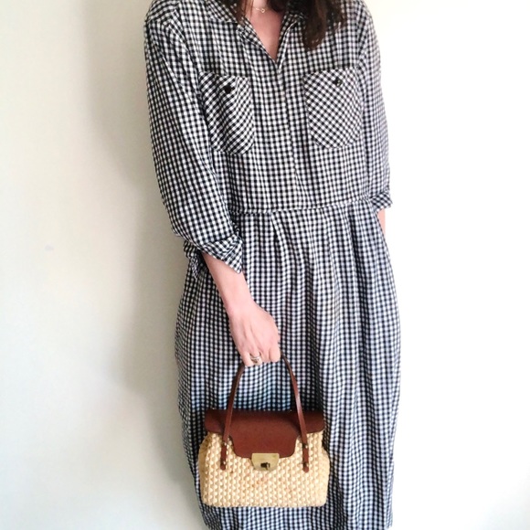 Vintage straw & leather mini tote - Picture 13 of 16